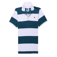 Cotton Embroidered Logo Striped Polo Shirts